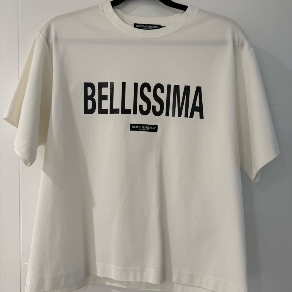 Dolce & Gabbana White 'Bellissima' Tee